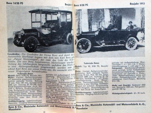 Dobler "Automobil-Veteranen 1910-1920" Vehicle-History 1962 (2992)
